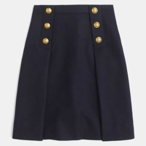 J.Crew Sailor skirt in double-serge wool (Navy)